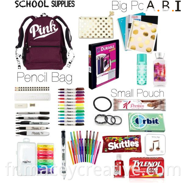 Back to School Kit Student Basic Simple bon marché sac à dos sac à dos